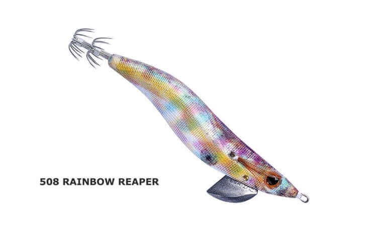 Fish Inc Egilicious Squid Jigs in Rainbow Reaper colours