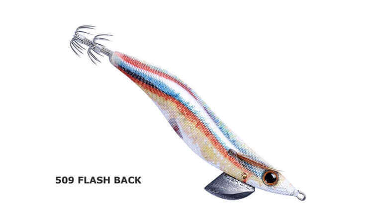 Fish Inc Egilicious Squid Jigs in Flash Back colours