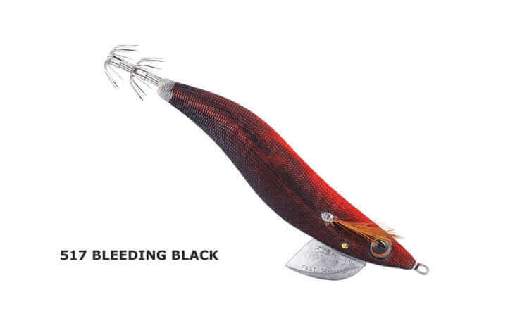 Fish Inc Egilicious Squid Jigs in Bleeding Black colours