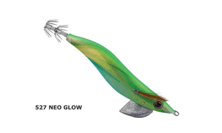 Fish Inc Egilicious Squid Jigs in Neo Glow colours
