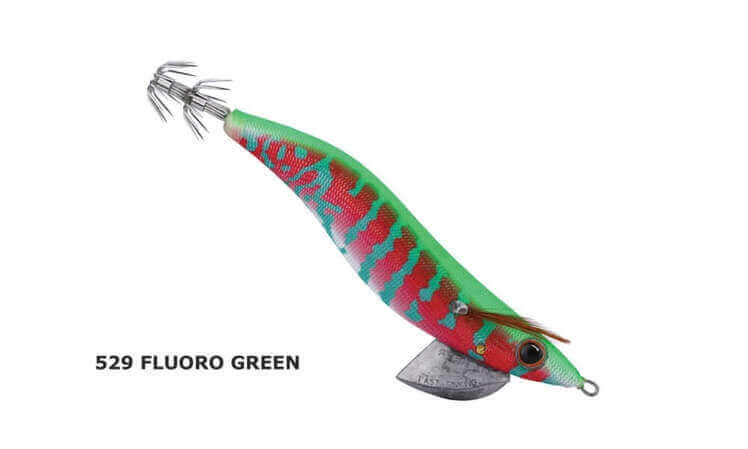 Fish Inc Egilicious Squid Jigs in Fluoro Green colours
