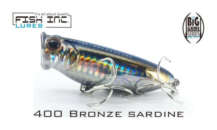 Fish Inc Fly Half 80mm Surface Popper - Bronze Sardine