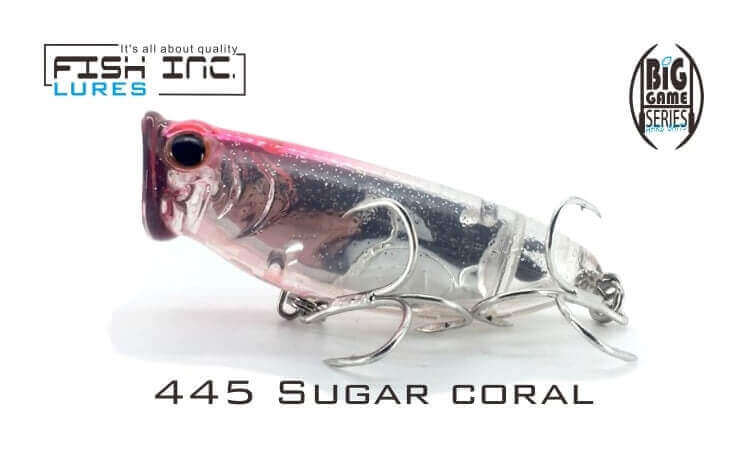 Fish Inc Fly Half 80mm Surface Popper - Sugar Coral
